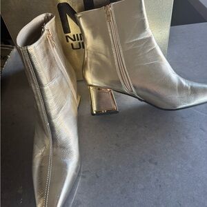 Women's Shimmering Gold Ankle Boots